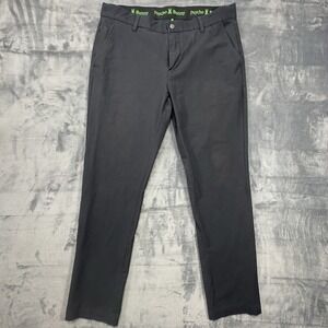 Psycho Bunny Pants Mens 32x31 Black Slim Gladwin Performance Chino Stretch Tech
